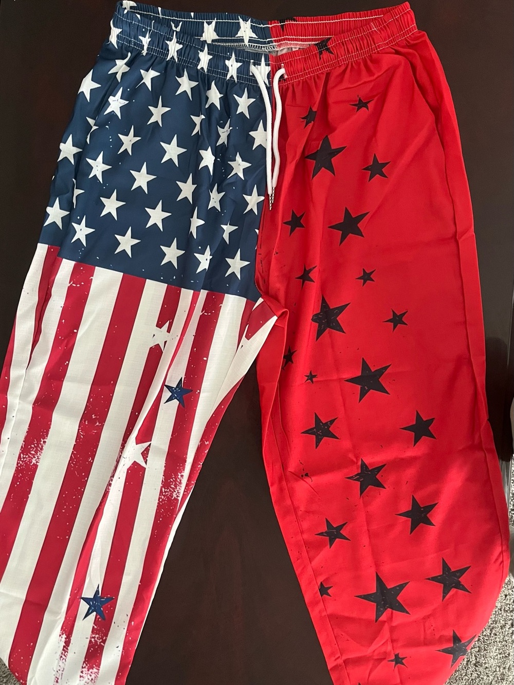 Men's Red & Blue Star Print Jogger Pants